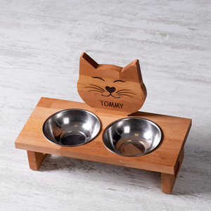 Design Stainless Steel <b>Pet</b> Bowl for Medium Dogs Eco-Friendly Wood Material Made in India - Product Image 6