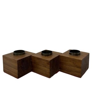 Portavelas de Madera de Teca para Huracanes, Fabricación Personalizada al por Mayor |   Decoración Redonda Hecha a Mano para el Hogar por Aqudus Saleem India - Product Image 2