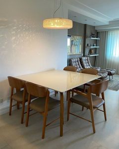 Juego de Comedor de Madera de Lujo con Cubierta de Vidrio para 6 Personas, Muebles para Comedor Interior, Fabricante - Product Image 2