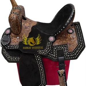 Silla de montar artesanal Tacticle con tachuelas y adornos para equitación vaquera, espectáculos ecuestres y carreras de barriles, portátil, con logotipo personalizado - Product Image 1