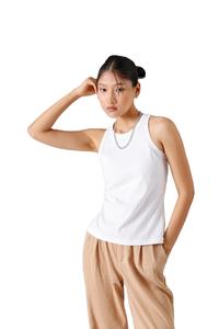 New Arrival Wholesale Women's Formal High Elastic <b>Sleeveless</b> Slim <b>Short</b> Tank <b>Tops</b> 100% Cotton - Product Image 4