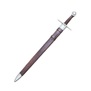 มีดปลายเหล็กทรงหอก ใบมีดตรง เกรดอุตสาหกรรม มีดต่อสู้ ด้ามหนัง ใบมีดเดี่ยว - Product Image 4