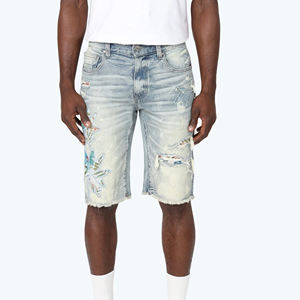 Pantalones Cortos de Mezclilla para Hombre, Diseño Vintage de Alta Calidad, Corte Ajustado, Transpirables, con Botones, Hechos a Medida para Verano - Product Image 1