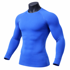T-shirt de compression pour homme à prix abordable, respirant, extensible, à manches longues, pour le sport - Product Image 2