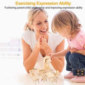 Set de Modelos de Muebles en Miniatura de Madera 3D, Rompecabezas de Casa de Muñecas de Madera 3D - Product Image 5