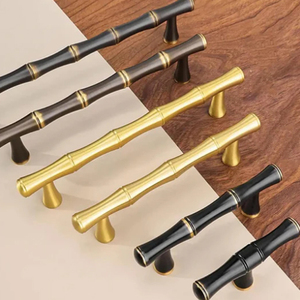 Bamboo & Solid Brass (<b>Gold</b>, Bronze, Black) Knobs & <b>Pulls</b> Kitchen, <b>Drawer</b>, Dresser & Cabinet Handles - Product Image 2