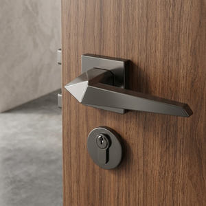 Luxury Interior Solid Brass Mortise <b>Handle</b> with Contemporary Angular Lever Design and Multi Color PVD Finish for Stylish Home - Product Image 4