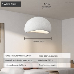 Luminaire de plafond encastré en fer industriel moderne, luminaires suspendus pour la maison et les restaurants avec finition en béton, lampe de taille moyenne - Product Image 6