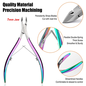 Cortacutículas de Moda con Diseño Arcoíris Multicolor, Recubrimiento de Titanio, Acero Inoxidable Afilado, Herramienta de Belleza para el Cuidado de las Uñas - Product Image 3