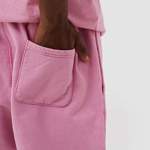 Pantalones Cortos de Algodón Rosa Sólido para Hombre, Cintura Elástica, Estilo Casual, Tejido Transpirable, Corte Medio, Longitud Corta 2026 - Product Image 2