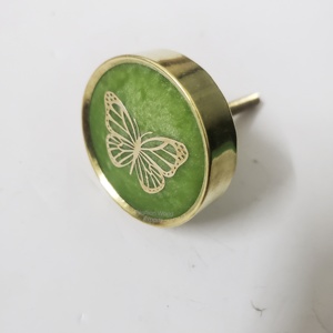 Modern Green Resin Cabinet <b>Knobs</b> with Exquisite flower Inlay Stunning Hardware <b>for</b> Drawers, <b>Dressers</b>, and Side Tables - Product Image 5