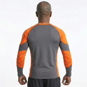 เสื้อรัดรูปแขนยาวผู้ชาย ผ้าระบายอากาศ ยืดหยุ่นได้ พิมพ์ลายแบบ Heat-Transfer แห้งเร็ว รับสั่งทำ - Product Image 2