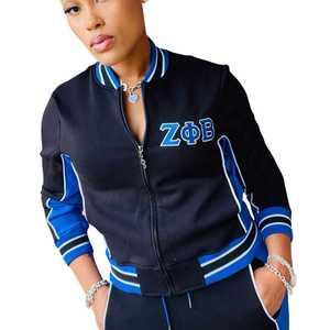 Zeta Phi Beta Black Air Tech Fleece Warm Up <b>Jacket</b> <b>Women</b> Athletic Zip Up <b>Jacket</b> Greek Sorority Streetwear <b>Lightweight</b> Sport Coat - Product Image 4