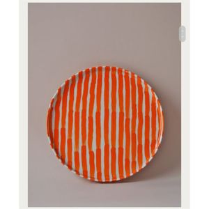Nouvelle collection DECO HOME : Plateau de service industriel fait main en émail, décoratif, coloré, motif floral/fruit, assiette décorative en métal. - Product Image 3