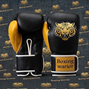 Guantes de Boxeo Profesionales de 12oz, Cuero Genuino, Absorben la Humedad, Dedos Completos, Cierre de Velcro, para Sparring, Entrenamiento y Combate, OEM - Product Image 2