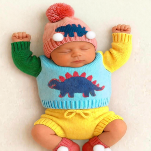 Ensemble tricoté pour bébé prêt à offrir, vêtements doux pour nourrissons conçus pour la chaleur et le confort des nouveau-nés, production sur mesure - Product Image 1