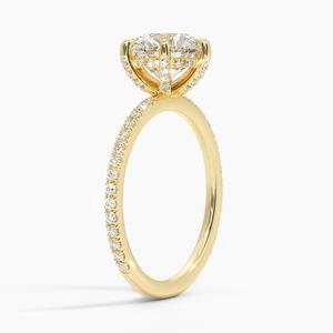 Hermoso Anillo de Oro con Diamantes Brillantes, Anillo de Compromiso Romántico para Mujer, Anillo de Novia para Boda - Product Image 1
