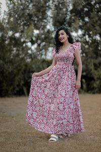Femmes filles imprimé pur coton Maxi robe indien bloc imprimé décontracté été soirée à la mode en gros longue Midi en vrac - Product Image 6