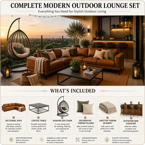 Luxury Genuine Leather Sectional <b>Sofa</b> Modern L Shape Couch for Living Room Penthouse Balcony Hotel Lounge and Apartment - Product Image 3