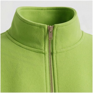 Unisex Green Tracksuit Set Full <b>Zip</b> Stand Collar <b>Sweatshirt</b> With Side Pockets And Wide Leg Pants Casual Spring Wear - Product Image 4