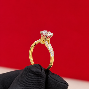 Bague de fiançailles classique en or avec diamant de laboratoire taille brillant, design de choix, populaire et luxueuse, achat direct fournisseur - Product Image 3