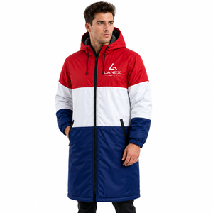 Chaqueta Parka Larga Personalizada con la Bandera de Holanda, Impermeable, Cortavientos, con Capucha y Forro Polar, para Cambiarse en la Playa, Natación y Surf - Product Image 1