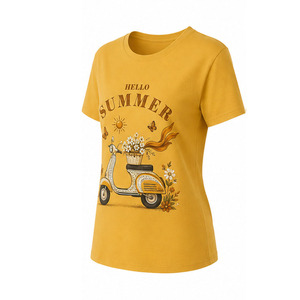 Camiseta Gráfica para Mujer, Personalizada, de Moda, Algodón Suave, Cuello Redondo, Manga Corta, Estilo Urbano, Venta al Por Mayor - Product Image 3