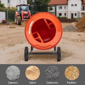Bétonnière électrique, 375W, machine à béton portable sur chariot avec tambour de 140L - Product Image 5