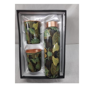 Pure Copper Eco-Friendly Water Bottle for <b>Men</b> Women with Lid Screw-On Cap Reusable Home Office School Gym Gift Box - Product Image 3