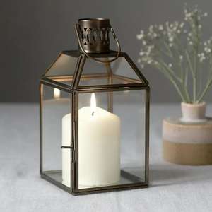 Lanterne en fer artisanale de qualité supérieure, mini, dorée, écologique, pour la décoration de la maison, Noël, durable - Product Image 2