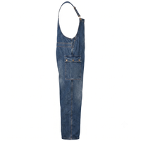 Overol de trabajo de mezclilla con cremallera frontal y estampado serigrafiado, de algodón grueso transpirable para hombre, personalizado OEM, tipo peto de carga