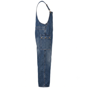 <b>Men's</b> Heavyweight Cotton Breathable Screen Printed Zip-Front Denim <b>Overalls</b> Custom OEM Cargo Bib Dungarees <b>for</b> Workwear - Product Image 3
