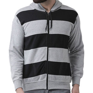 Sweats à capuche zippés en mélange de coton, confortables, avec fermeture éclair intégrale, pour un style quotidien. - Product Image 1