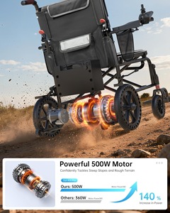 Fauteuil roulant électrique longue portée de 35 milles pour adultes, fauteuil roulant motorisé pliable avec 2 batteries amovibles de 12 Ah - Product Image 2