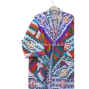 Kimono único y antiguo de algodón puro con diseño de calado, hecho a mano, multicolor, para niñas, diseño de calado para el invierno. - Product Image 2