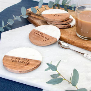 Free Sample <b>Bar</b> Home Customized Eco-Friendly Modern Design Wood Coaster Laser Engraving Natural Acacia Wood 4mm Thick - Product Image 2