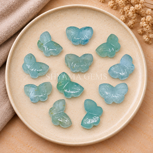 Cuentas de Piedras Preciosas Facetadas de Aguamarina en Forma de Mariposa de 13 mm para la Fabricación de Joyas, Cuentas Sueltas al por Mayor para Manualidades - Product Image 1