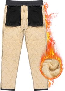 Pantalones de nieve acolchados para hombre, negros, con forro polar, cintura con cordón y bolsillos con cremallera - Product Image 4