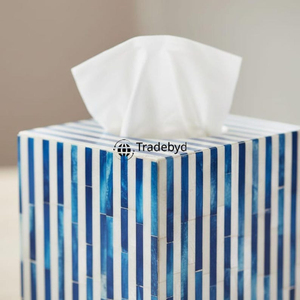 Caja y Soporte para Pañuelos con Incrustaciones de Hueso Ecológicas de Primera Calidad, Accesorio Decorativo de Lujo Hecho a Mano para el Hogar, Tradebyd - Product Image 6