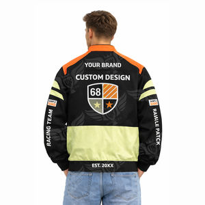 Chaqueta de Carreras Personalizada para Hombre, Chaqueta Bomber con Logotipo Bordado, Chaqueta de Equipo de Carreras Vintage, Fabricante Mayorista - Product Image 2