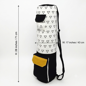 Sac de transport pour tapis de yoga en toile de coton avec doublure en polyester, style fourre-tout, bandoulière et poches zippées pour les voyages et la salle de sport - Product Image 4
