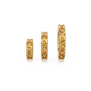 14k Yellow Gold Roundel Citrine Charm, Citrine Wheel Charm, Round Charm Holder, Eternity Round Citrine Band Connector, November - Product Image 3