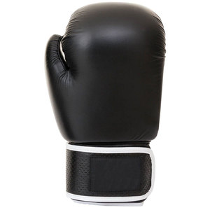 Gants de boxe en cuir noir 14 oz avec lacets et sangle de poignet réglable, équipement d'entraînement pour adultes - Product Image 4