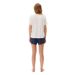 Womens New Design <b>Twin</b> <b>Set</b> Casual Solid Two Piece Summer Training Wear above Knee 2-Piece Shirt and Short <b>Set</b> For Womens - Product Image 5