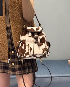 Fashion Leather Hair On Backpack Cowhide Travel Laptop Rucksack Vintage School Bag Durable Handmade LHBP-0026 - Product Image 1