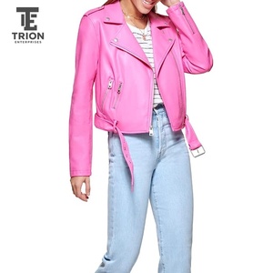Veste en cuir jaune pour femme, manteau d'hiver chaud avec garniture en fausse fourrure, aspect mode en cuir véritable de qualité supérieure, meilleure veste en cuir pour femme 2026 - Product Image 4