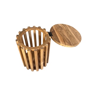 Taburete Redondo de Madera Estilo Rústico y Otomana para Hogar, Oficina, Sala de Estar, Comedor, Cocina, Dormitorio - Product Image 6