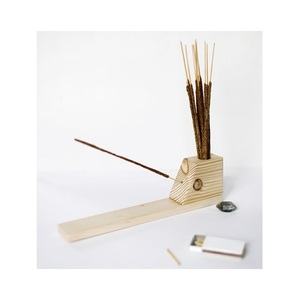 Soporte de palo de incienso decorativo, diseño de borde redondo, soporte de incienso de madera de lujo y quemador - Product Image 4