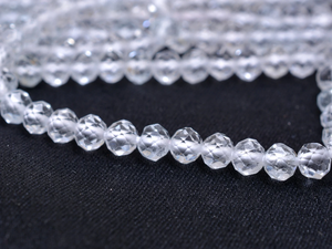 Perles rondes micro-facettées en topaze blanche AAA de 3 mm à 4 mm, pierres précieuses semi-précieuses naturelles, perles fines authentiques en vrac pour la fabrication de bijoux - Product Image 1