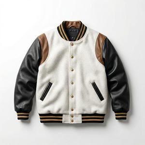 เสื้อแจ็คเก็ตวาร์ซิตี้แบบสั่งทำสำหรับผู้ชาย |   เสื้อแจ็คเก็ตเลตเตอร์แมนขนสัตว์และหนังพรีเมียม |   ผู้ผลิตเสื้อผ้าสตรีทแวร์แบบ OEM สำหรับแบรนด์ส่วนตัว - Product Image 1